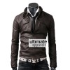 Button Pocket Dark Brown Leather Jacket Button Pocket Dark Brown Leather Jacket