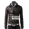 Button Pocket Dark Brown Leather Jacket Button Pocket Dark Brown Leather Jacket