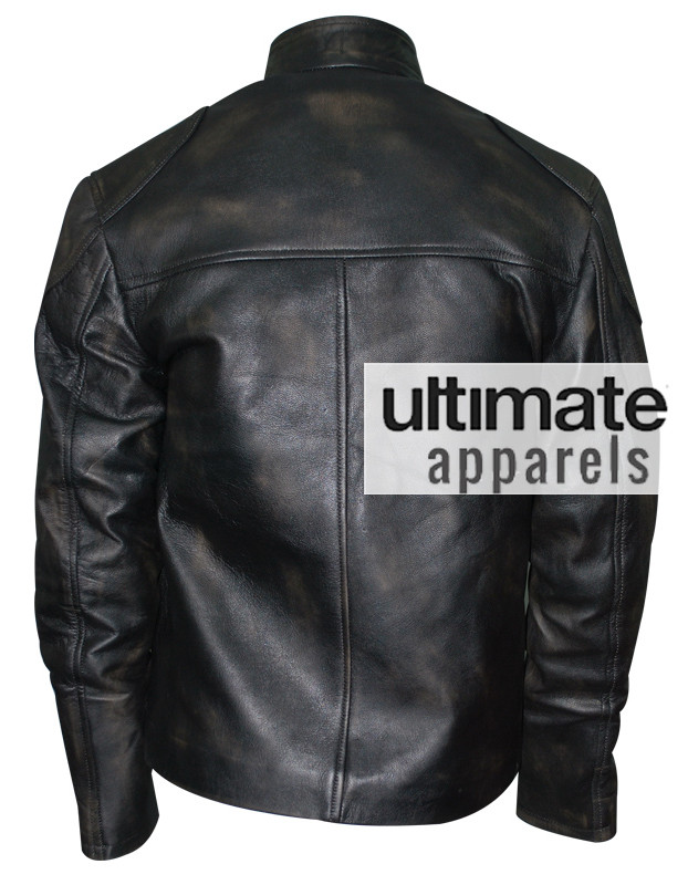 Cafe Racer Men's Black Distressed Motorcycle Jacket Cafe Racer Men's Black Distressed Motorcycle Jacket