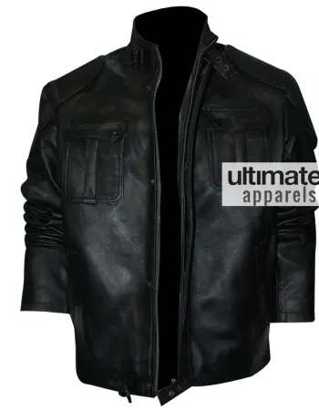Cafe Racer Men's Black Distressed Motorcycle Jacket