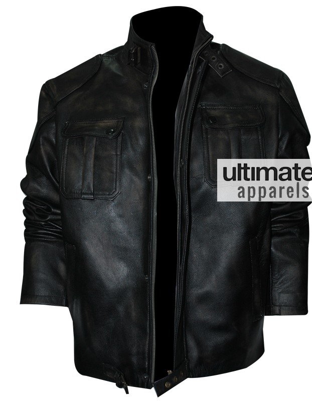 Cafe Racer Men's Black Distressed Motorcycle Jacket Cafe Racer Men's Black Distressed Motorcycle Jacket