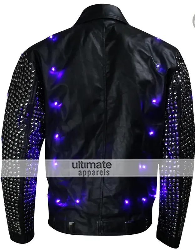 WWE Y2J Chris Jericho Light Up Black Leather Jacket