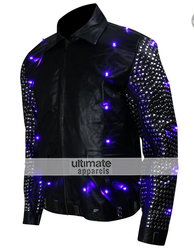WWE Y2J Chris Jericho Light Up Black Leather Jacket