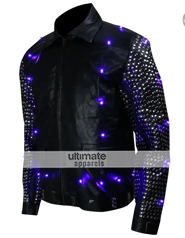 WWE Y2J Chris Jericho Light Up Black Leather Jacket
