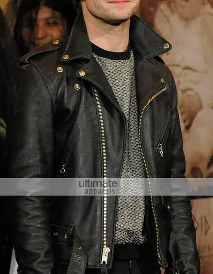 Daniel Radcliffe Black Biker Style Leather Jacket