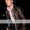 David Backham Brown Bomber Style Leather Jacket David Backham Brown Bomber Style Leather Jacket