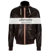 David Backham Brown Bomber Style Leather Jacket David Backham Brown Bomber Style Leather Jacket