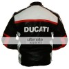 Ducati Corse White and Black Biker Leather Jacket