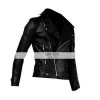Slim Fitted Mens Faux/PU Black Leather Biker Jacket