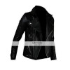 Slim Fitted Mens Faux/PU Black Leather Biker Jacket