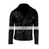 Slim Fitted Mens Faux/PU Black Leather Biker Jacket