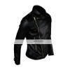 Slim Fitted Mens Faux/PU Black Leather Biker Jacket