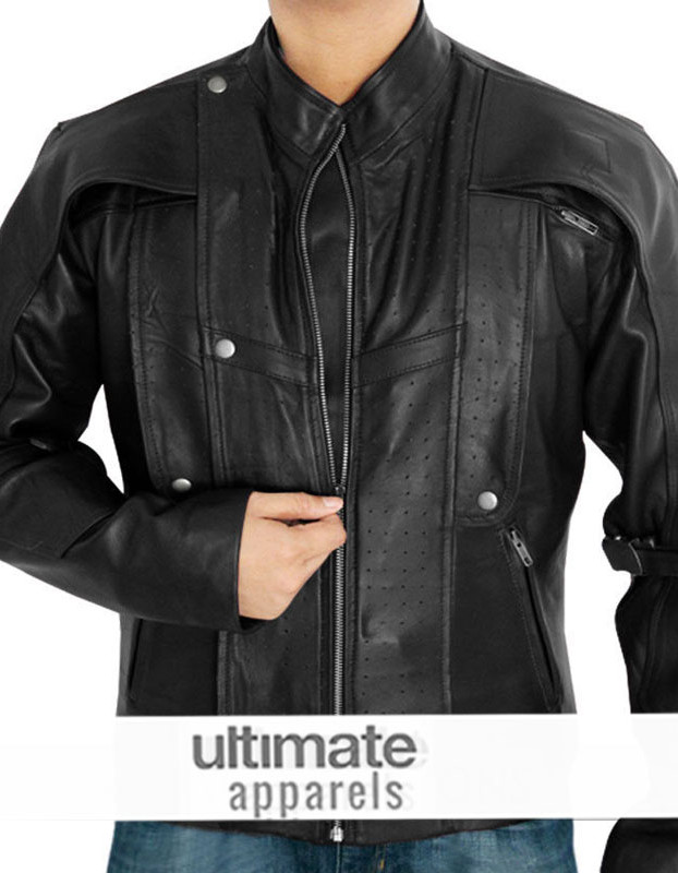 Peter Quill Chris Pratt Star-Lord Black Leather Jacket