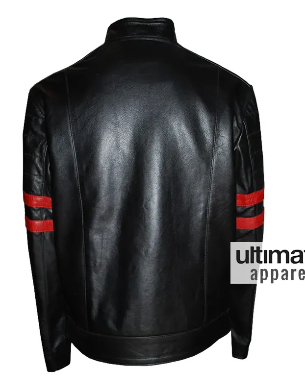 Hybrid Mayhem Fight Club Retro Red Stripe Motorcycle Black Jacket