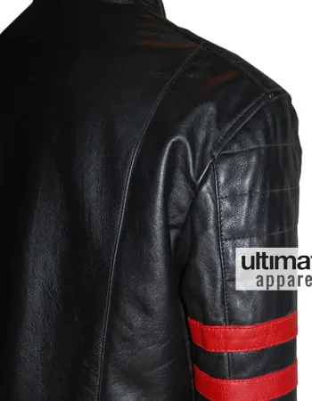 Hybrid Mayhem Fight Club Retro Red Stripe Motorcycle Black Jacket