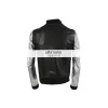 Kanye West Silver Sleeve Black Teddy Varsity Leather Jacket