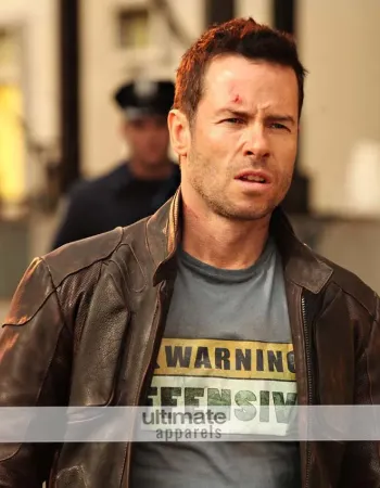 Lockout Guy Pearce Snow Distressed Brown Jacket