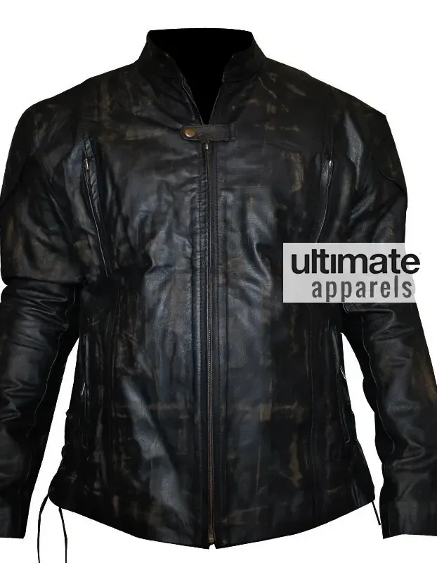 Men Distressed Black Motorcycle Leather Jacket Men Distressed Black Motorcycle Leather Jacket