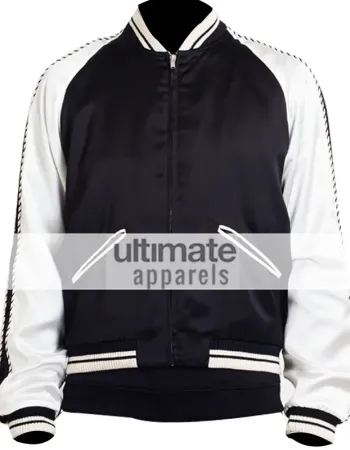 Designer's Men Lightweight Black and White Satin Jacket