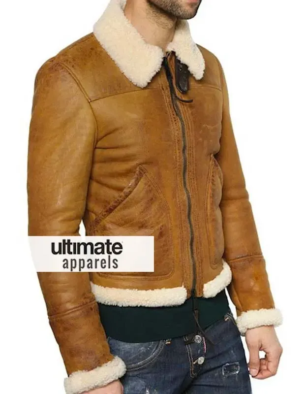Designers Men Shearling Winter Tan Motorcycle Jacket Designers Men Shearling Winter Tan Motorcycle Jacket