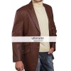 Mens Brown Leather Blazer Jacket Coat