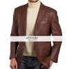 Mens Brown Leather Blazer Jacket Coat Mens Brown Leather Blazer Jacket Coat