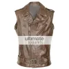 Men's Perfecto Midweight Cowhide Motorcycle Black/Brown Vest