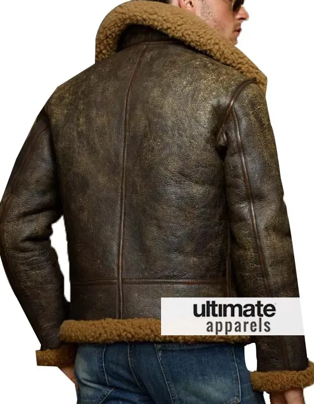 Ralph Lauren Brown Dover Shearling Polo Bomber Jacket