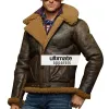 Ralph Lauren Brown Dover Shearling Polo Bomber Jacket