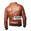 Slim Fit Men's Vintage Bomber Brown Faux Motorcycle Jacket Slim Fit Men's Vintage Bomber Brown Faux Motorcycle Jacket