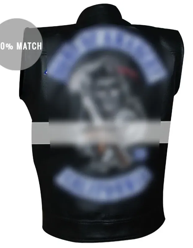 Sons Men's Black Anarchy Biker Vest With Patches