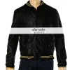 Spread Ashton Kutcher Nikki Black Bomber Jacket