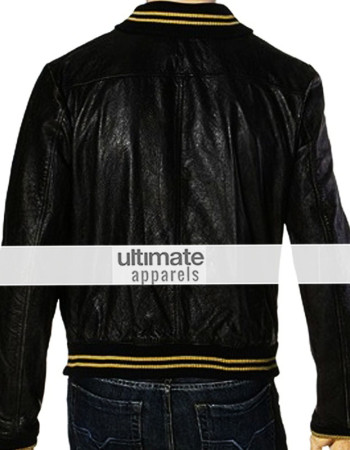 Spread Ashton Kutcher Nikki Black Bomber Jacket