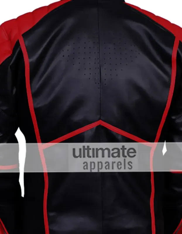Classy Super Hero Man Black Jacket With Fancy Red Stripes 