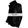 Classic Mens Black Leather 2 Button Blazer Jacket Classic Mens Black Leather 2 Button Blazer Jacket
