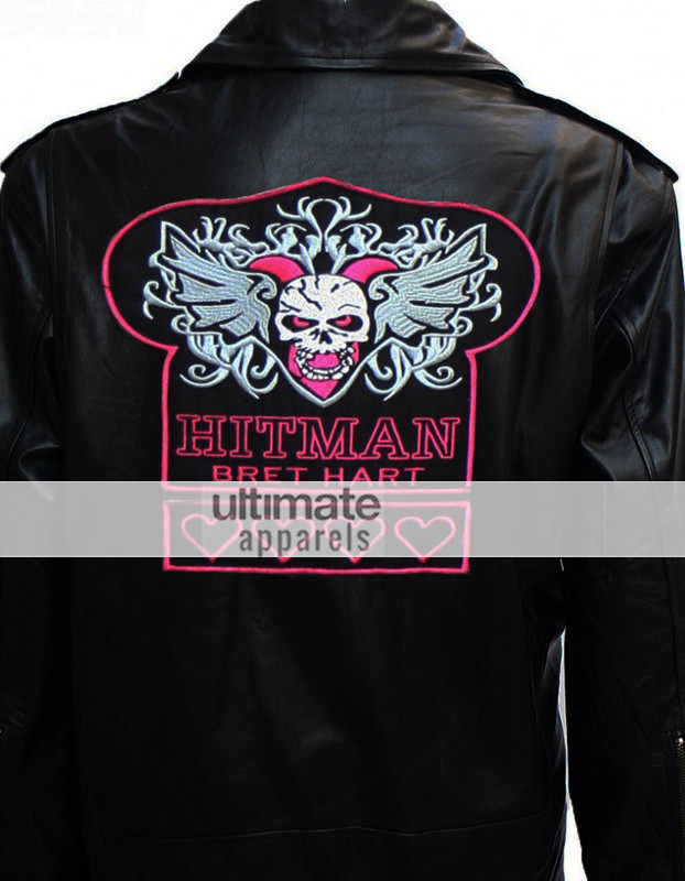 WWE Bret Hart Replica Hitman Black Jacket Pink Stripes