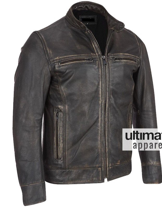 Arrow Black Rivet Faded Leather Moto Jacket Arrow Black Rivet Faded Leather Moto Jacket