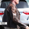 Arnold Schwarzenegger Brown Distressed Leather Hummer Jacket