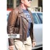 Arnold Schwarzenegger Brown Distressed Leather Hummer Jacket