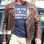Arnold Schwarzenegger Brown Distressed Leather Hummer Jacket