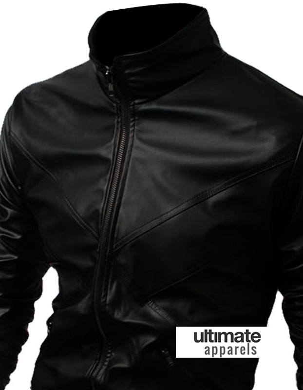 Black Biker Men Bomber Body Fitted Jacket Black Biker Men Bomber Body Fitted Jacket