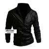 Black Biker Men Bomber Body Fitted Jacket Black Biker Men Bomber Body Fitted Jacket