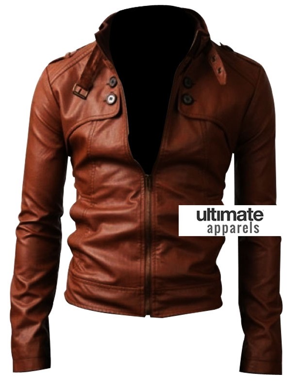 Slim Fit Button Pocket Light Brown Jacket For Men Sale