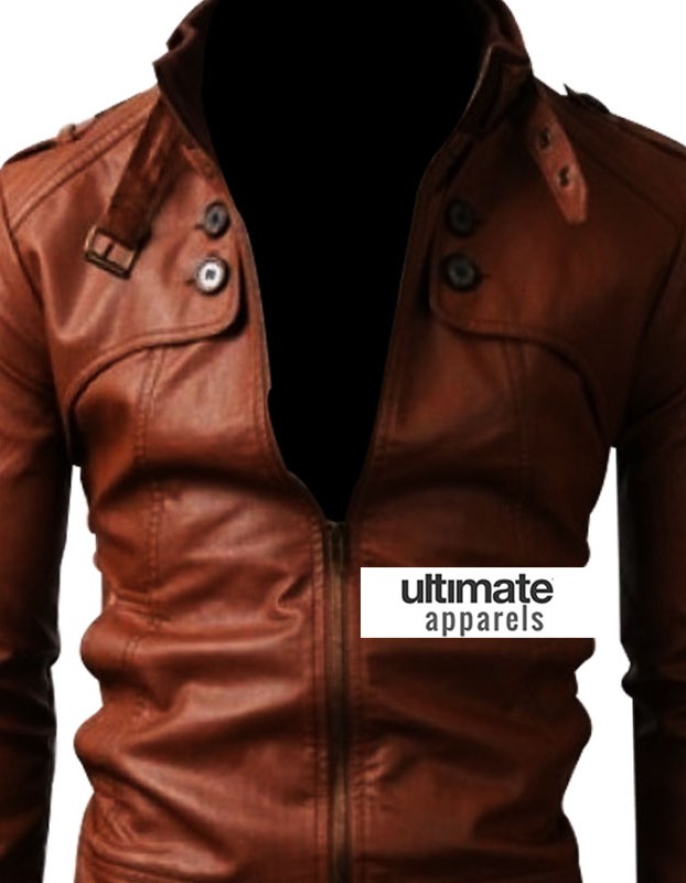 Slim Fit Button Pocket Light Brown Jacket For Men Sale
