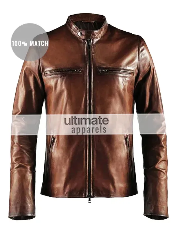 Cafe Racer Vintage Men's Brown Motorcycle Leather Jacket Cafe Racer Vintage Men's Brown Motorcycle Leather Jacket
