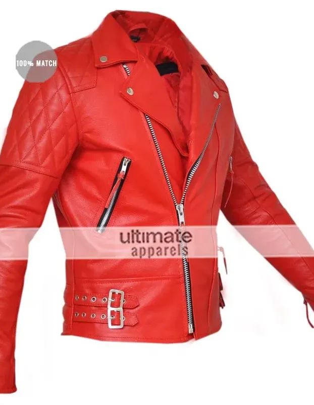 Classic Diamond Men's Red Armored Motorcycle Leather Jacket Classic Diamond Men's Red Armored Motorcycle Leather Jacket