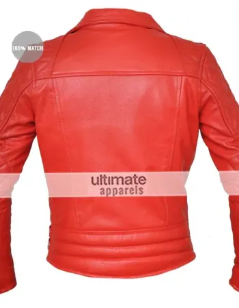 Classic Diamond Men's Red Armored Motorcycle Leather Jacket