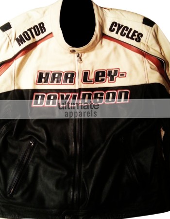 Mens White Motorcycle Leather Jacket