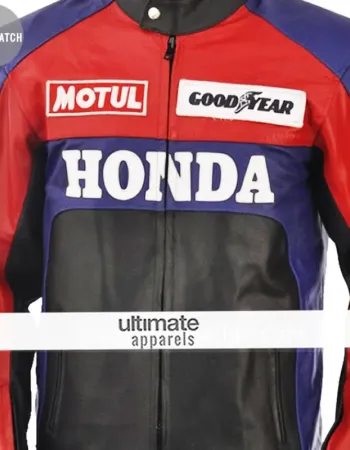 Honda Red and Black Motorcycle Replica Jacket