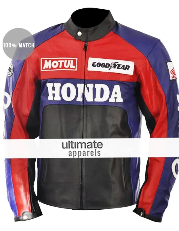 Honda Red and Black Motorcycle Replica Jacket